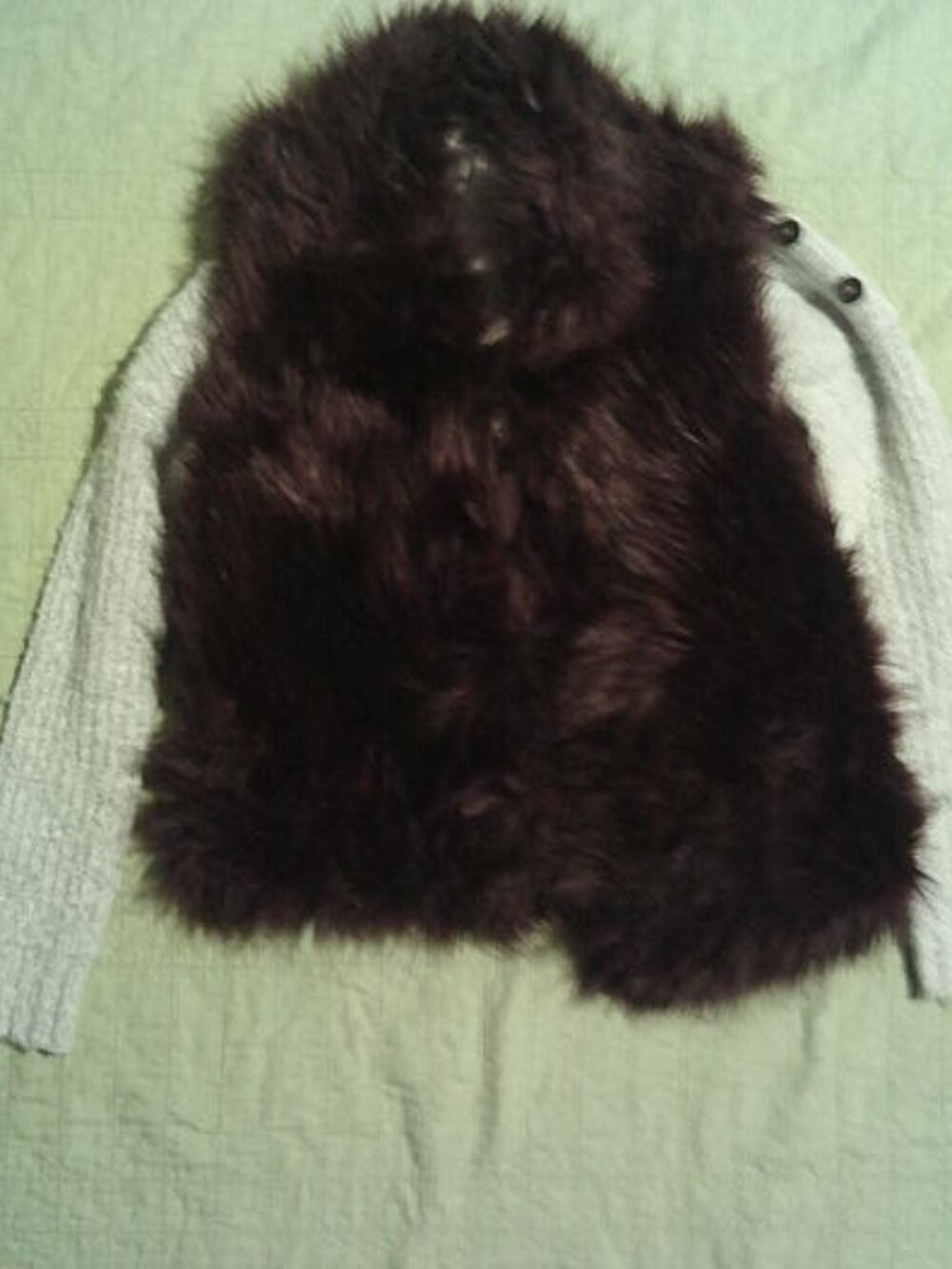 CI SONO Deep Purple Faux Fur Vest with silk lining and pockets
